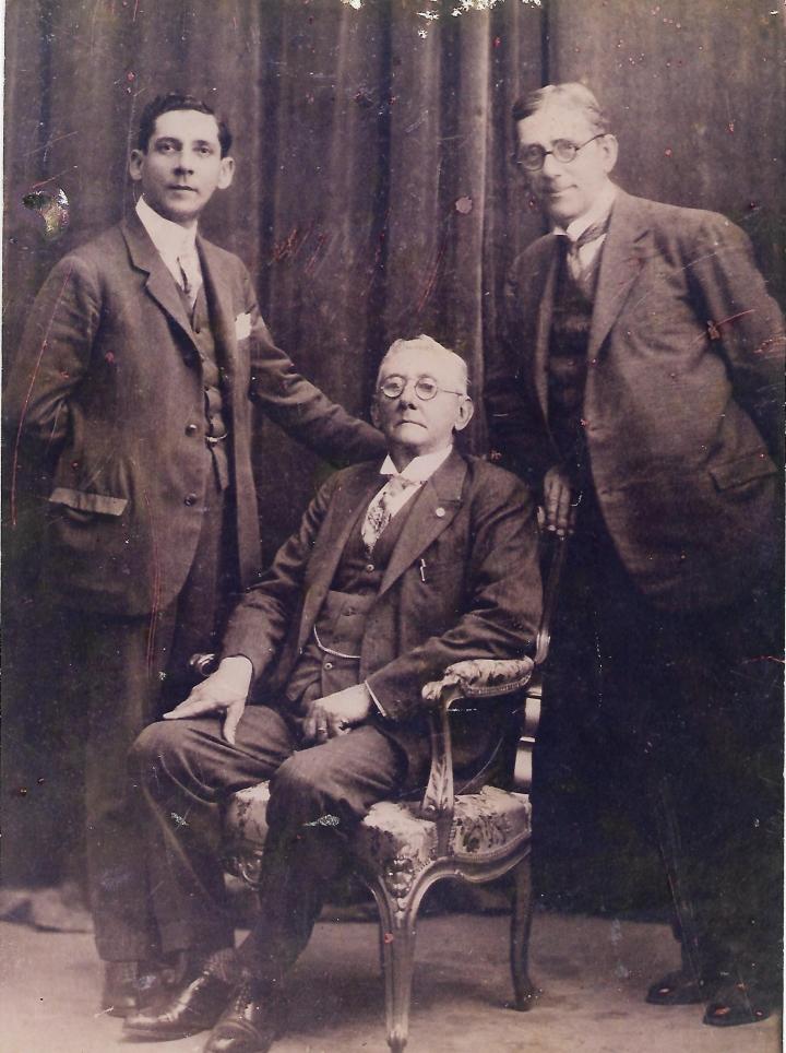 José Francisco Riascos Diazgranados, Pedro Vengohechea, Manuel Antonio Henríquez Diazgranados. Archivo: Guillermo Henríquez Torres. 